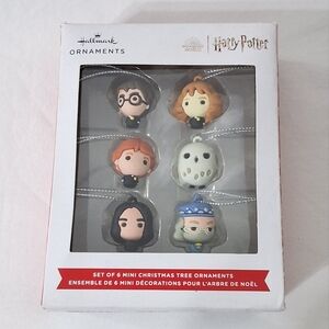 Hallmark Harry Potter and Friends Set of 6 Mini Christmas Tree Ornaments, NEW